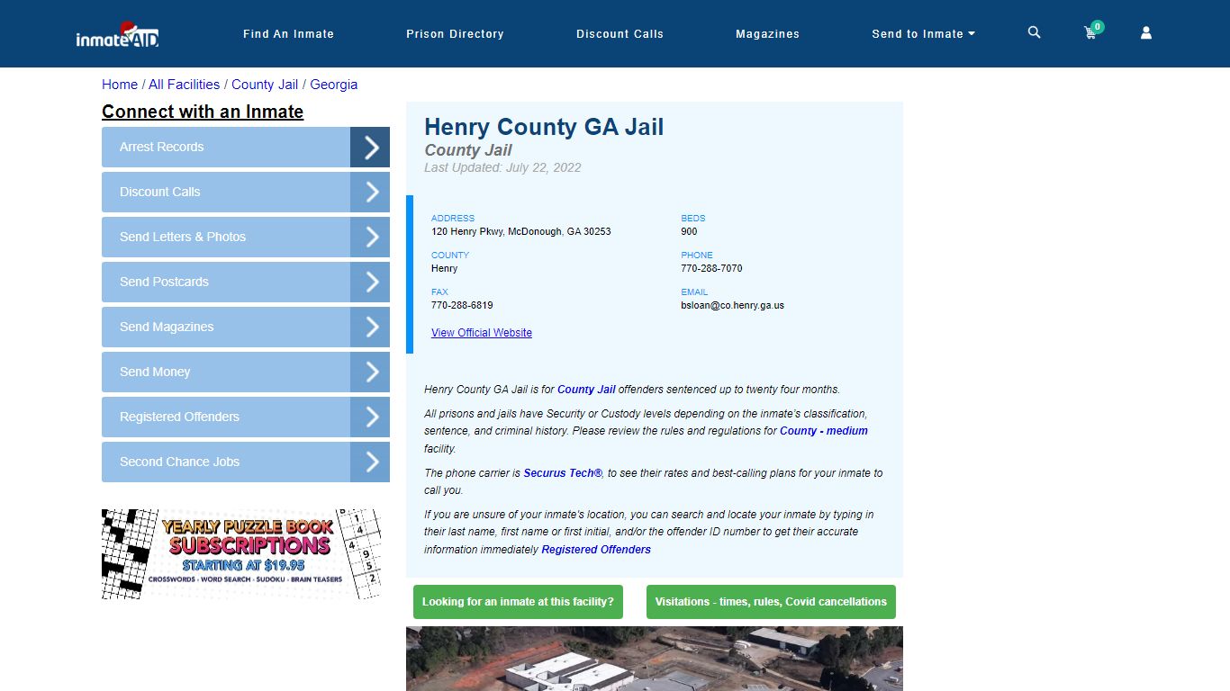 Henry County GA Jail - Inmate Locator - McDonough, GA